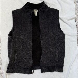 L L Bean Men's Charcoal Zip-Up Sweater Vest
